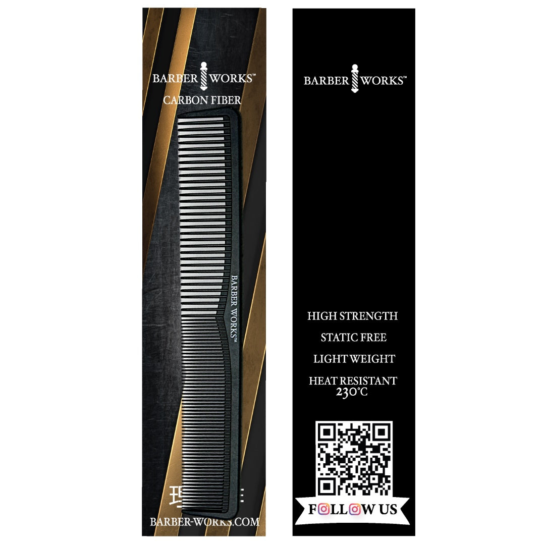 Barber Works Styling Comb | Carbon Fiber | 7