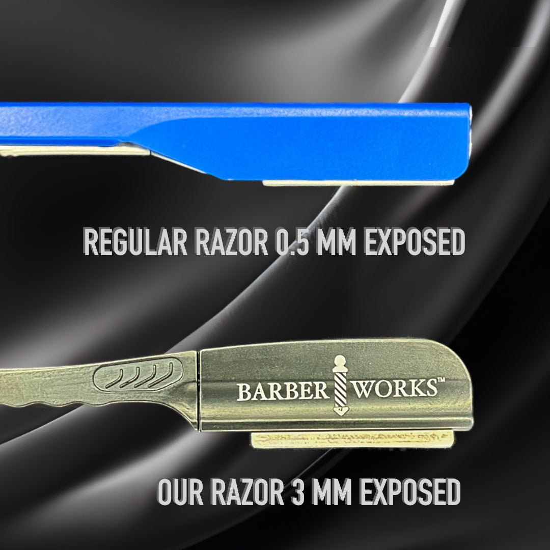 Barber Works Professional Razor Holder – Ultra 3mm Exposed | Superior Grip & Safety Hinge Design